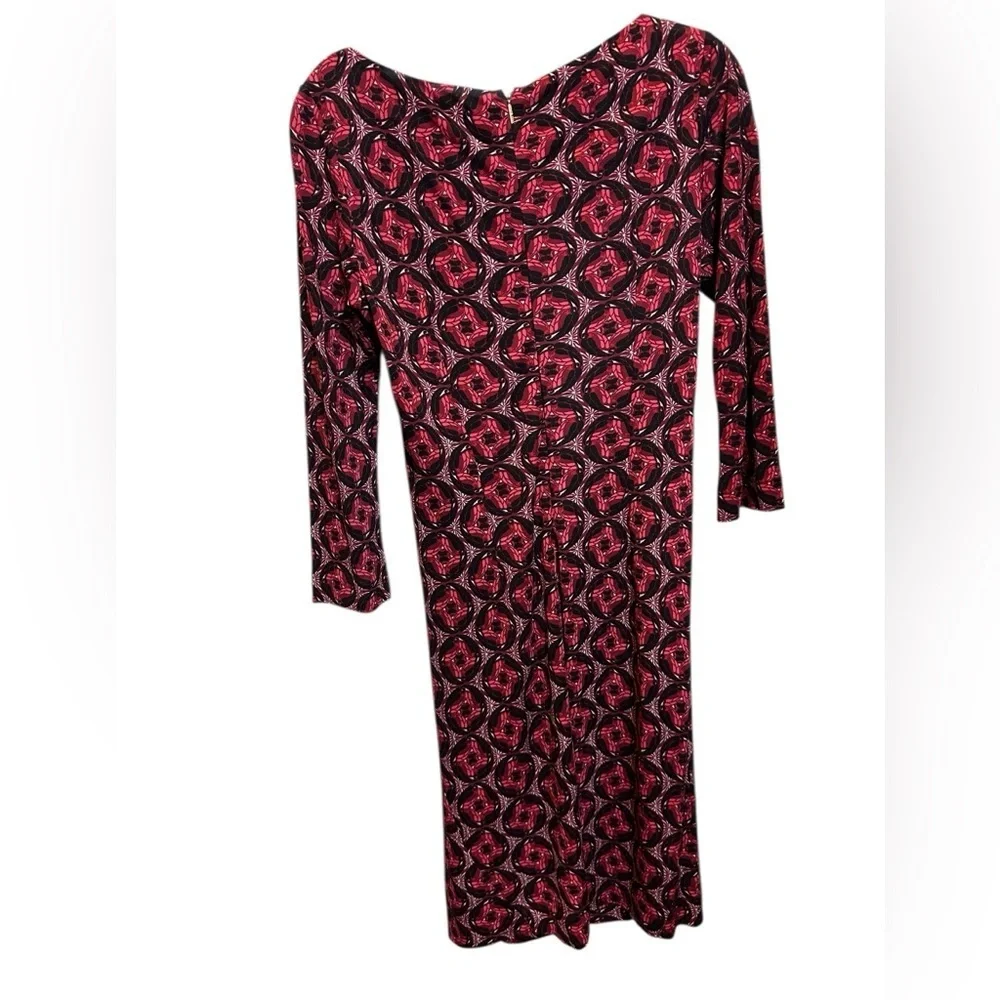 Tory Burch Elegant printed Red and Black Patterned knee length Dress size M